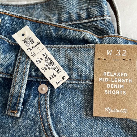 NWT Madewell Relaxed Mid-Length Denim Shorts - Picture 6 of 6